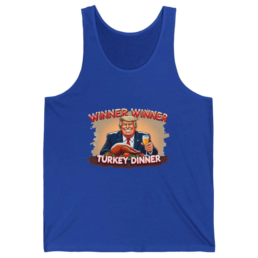 Funny Trump Winner Turkey Dinner Thanksgiving Donald Trump President Republican Unisex Jersey Tank