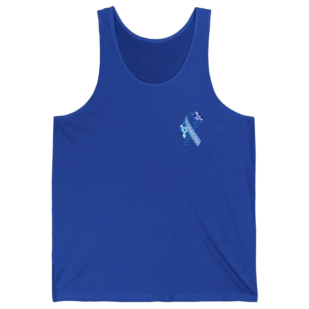 Castleman Disease Awareness Floral Blue Ribbon Rare Disease Unisex Jersey Tank