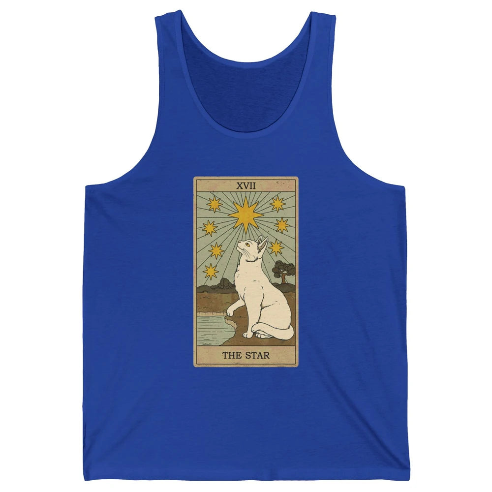 Tarot Card The Star White Cat Retro Mermaid Gothic Vintage Unisex Jersey Tank