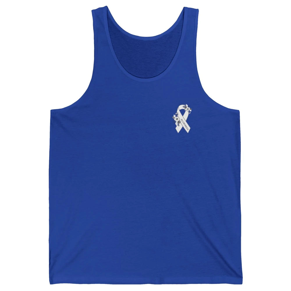 Blindness Awareness Floral White Gray Ribbon Blind Support Unisex Jersey Tank