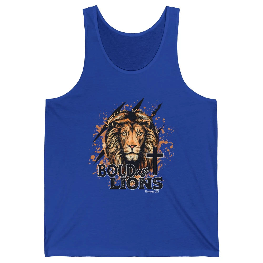 Bold As Lion Of Judah Bible Verse Christian Faith Religious Unisex Jersey Tank