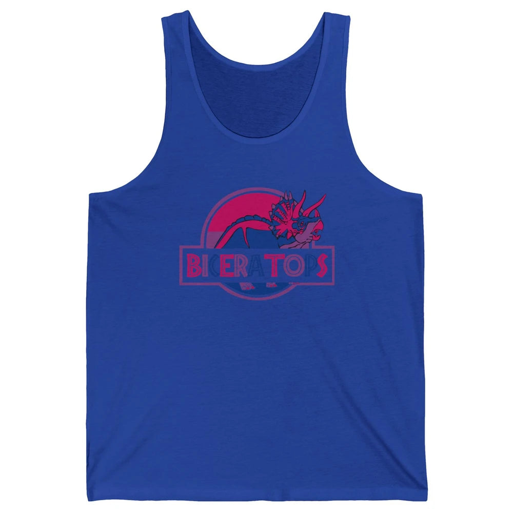 Biceratops Bisexual Ceratops Dinosaur LGBT Pride Month Unisex Jersey Tank