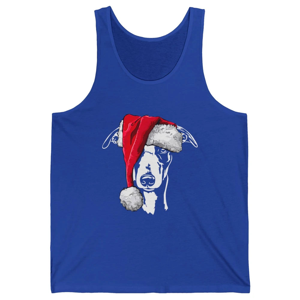 Merry Christmas Funny Whippet Santa Claus Hat Xmas Dog Retro Unisex Jersey Tank