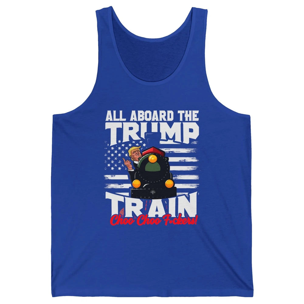 US Flag Trump Return All Abroad The Trump Train Anti Liberal Unisex Jersey Tank