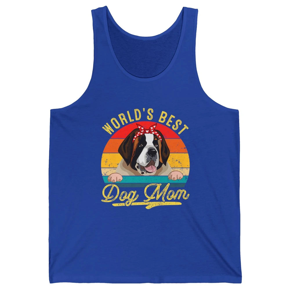 World Best Saint Bernard Dog Mom Funny Sunflower Mothers Day Unisex Jersey Tank