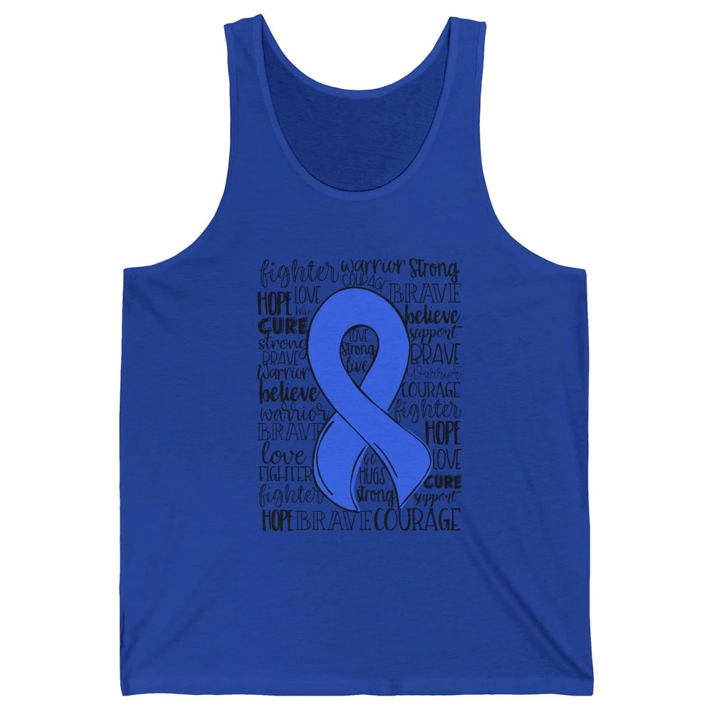 Syringomyelia Awareness Blue Ribbon Hope Love Cure Unisex Jersey Tank