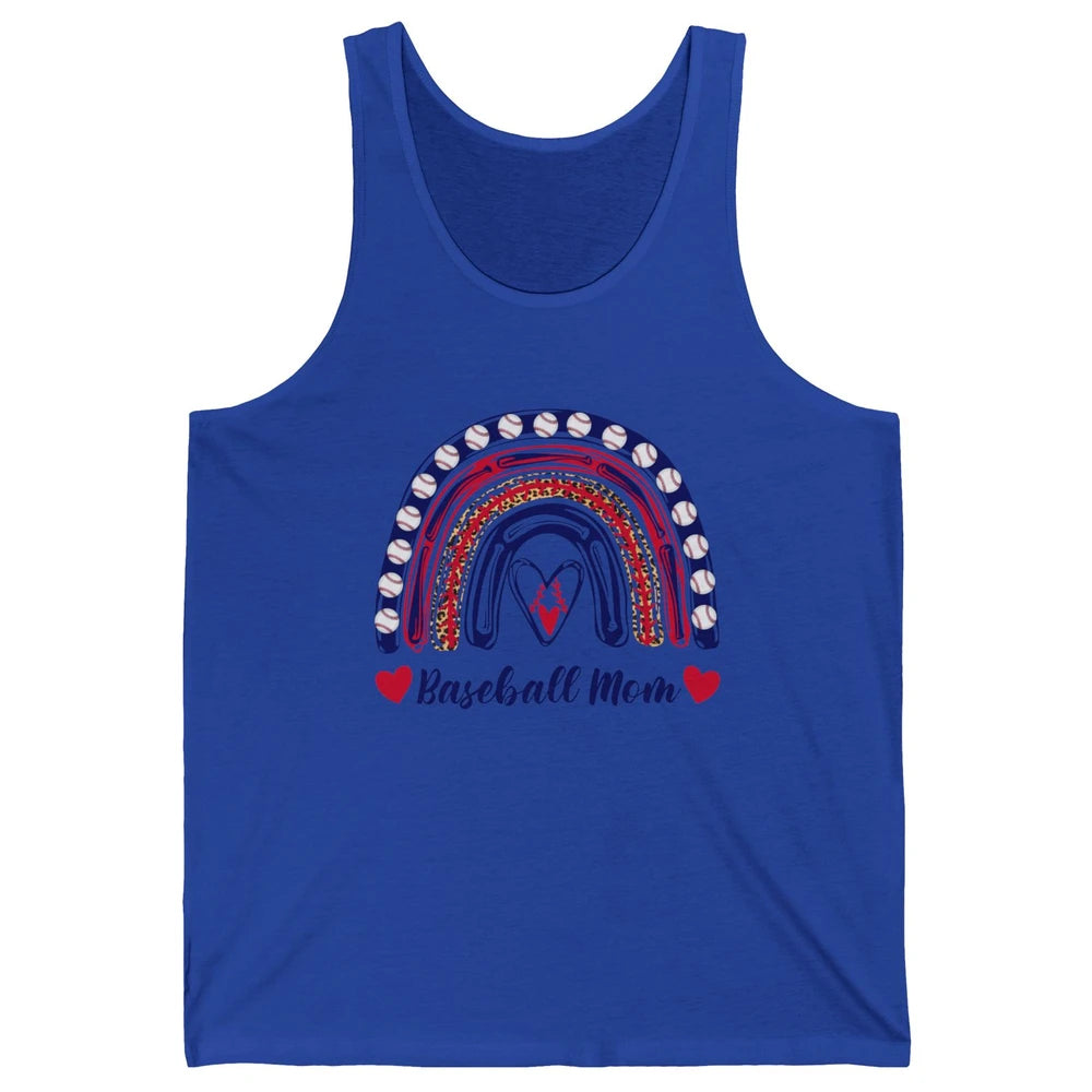 Baseball Mom Leopard Rainbow Proud Baseball Softball Players Unisex Jersey Tank