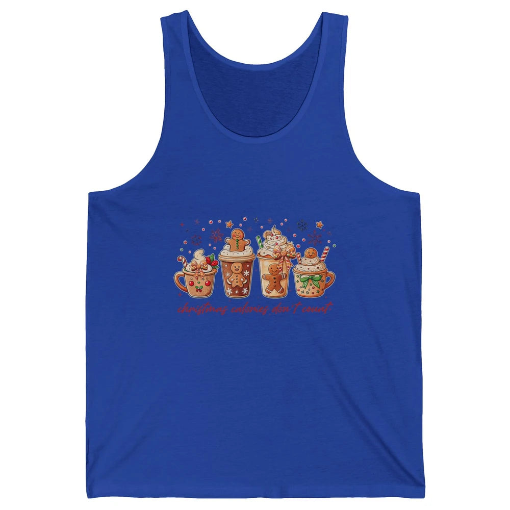 Christmas Calories Not Count Funny Gingerbread Coquette Coffee Xmas Unisex Jersey Tank