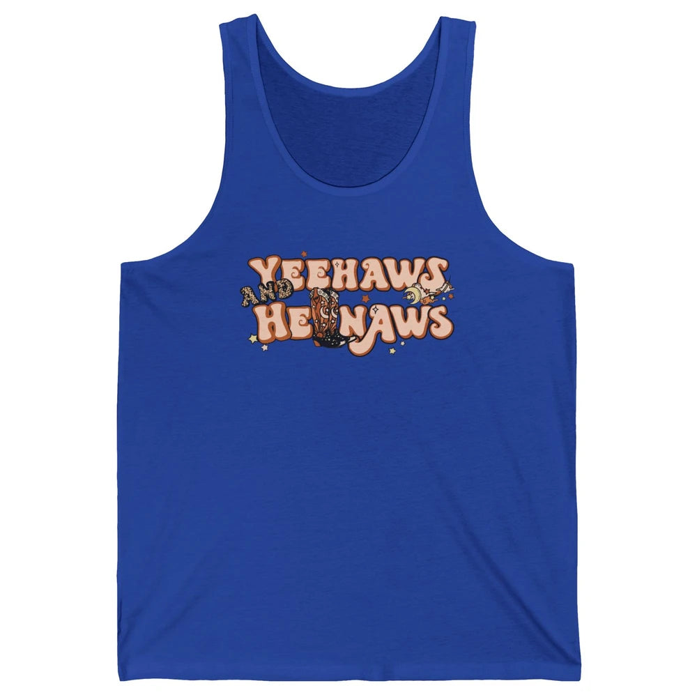 Boho Cowboy Boots Yeehaws And Hellnaws Western Country Girl Unisex Jersey Tank