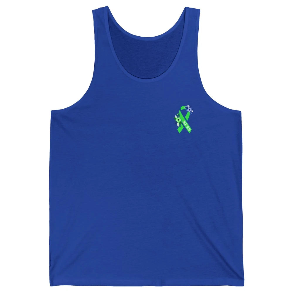 Body Focused Repetitive Disorder BFRB Floral Green Ribbon Unisex Jersey Tank