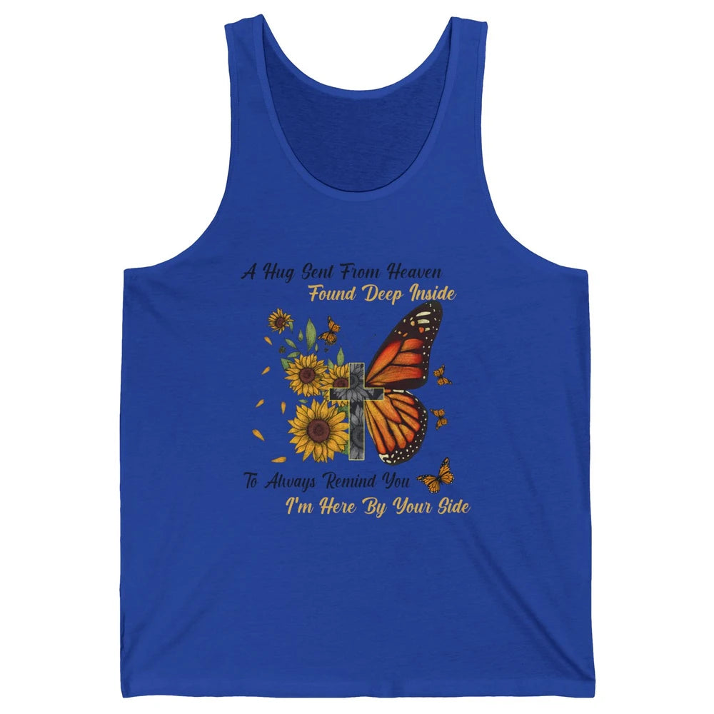 Butterfly Sunflower Jesus Cross Im By Your Side Heaven Angel Unisex Jersey Tank