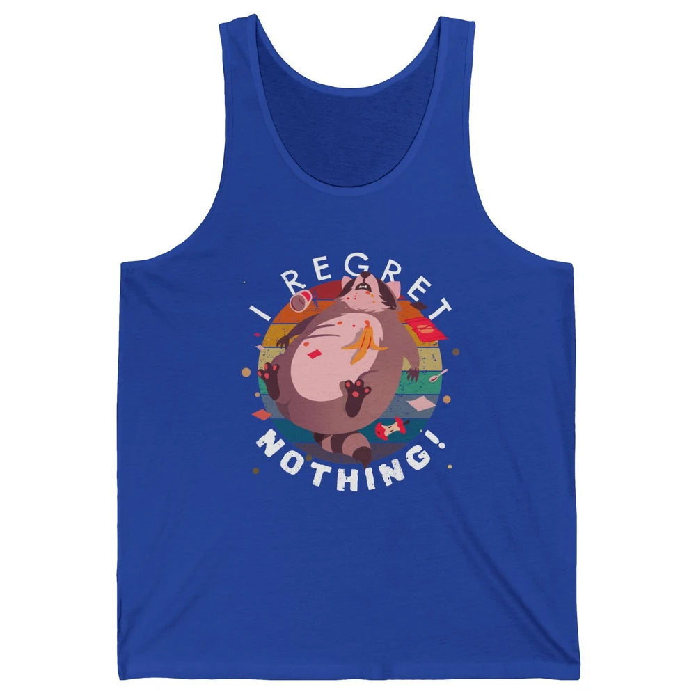 Vintage Fat Racoon I Regret Nothing Funny Trashed Racoon Unisex Jersey Tank