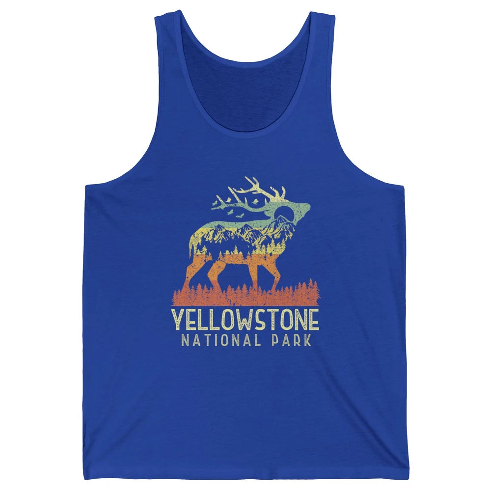 Yellowstone National Park Reindeer Mountains Vintage Outdoor Unisex Jersey Tank