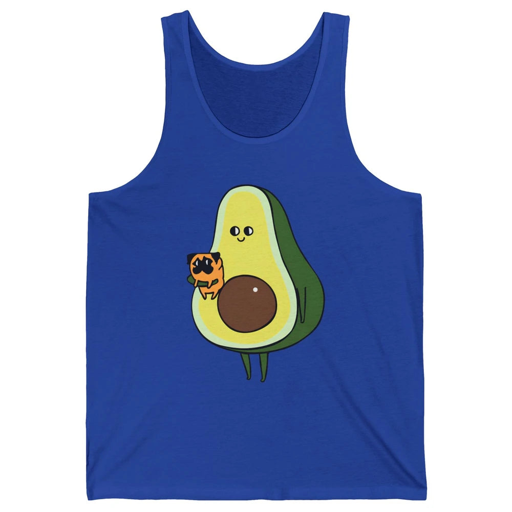 Avocado With Pug Funny Avocado Vegan Pug Lovers Gift Unisex Jersey Tank