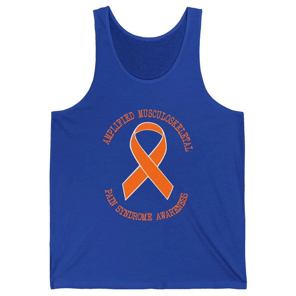 Amplified Musculoskeletal Pain Syndrome AMPS Orange Ribbon Unisex Jersey Tank