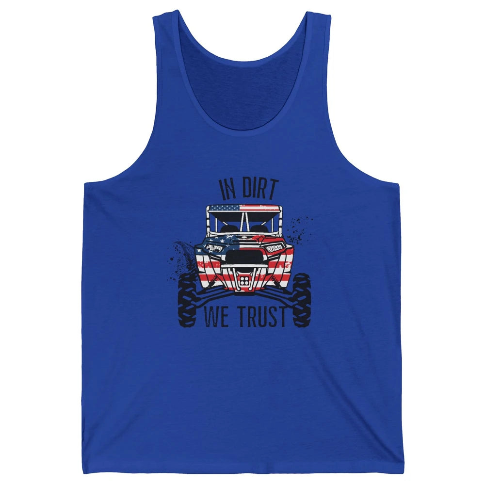 US Flag In Dust We Trust UTV Offroad SXS Patriotic ZRZ Life Unisex Jersey Tank