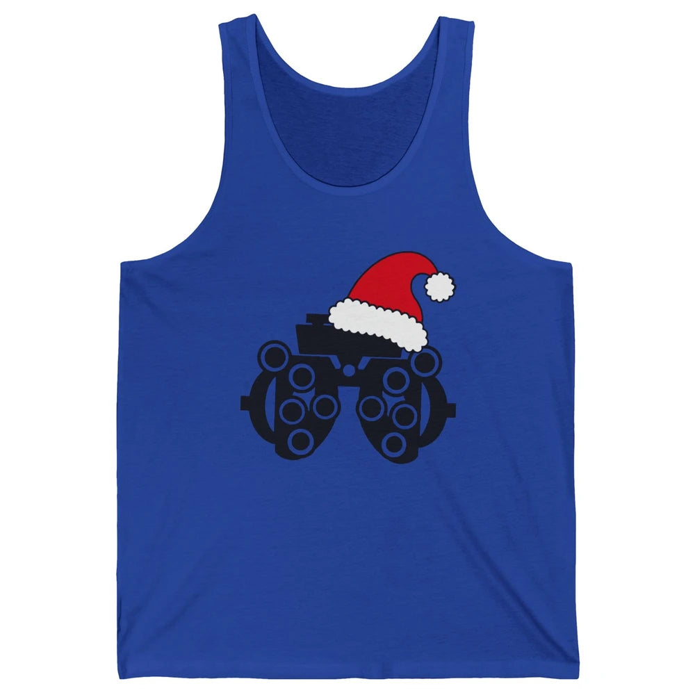 Funny Phoropter Santa Hat Optometrist Optician Christmas Unisex Jersey Tank