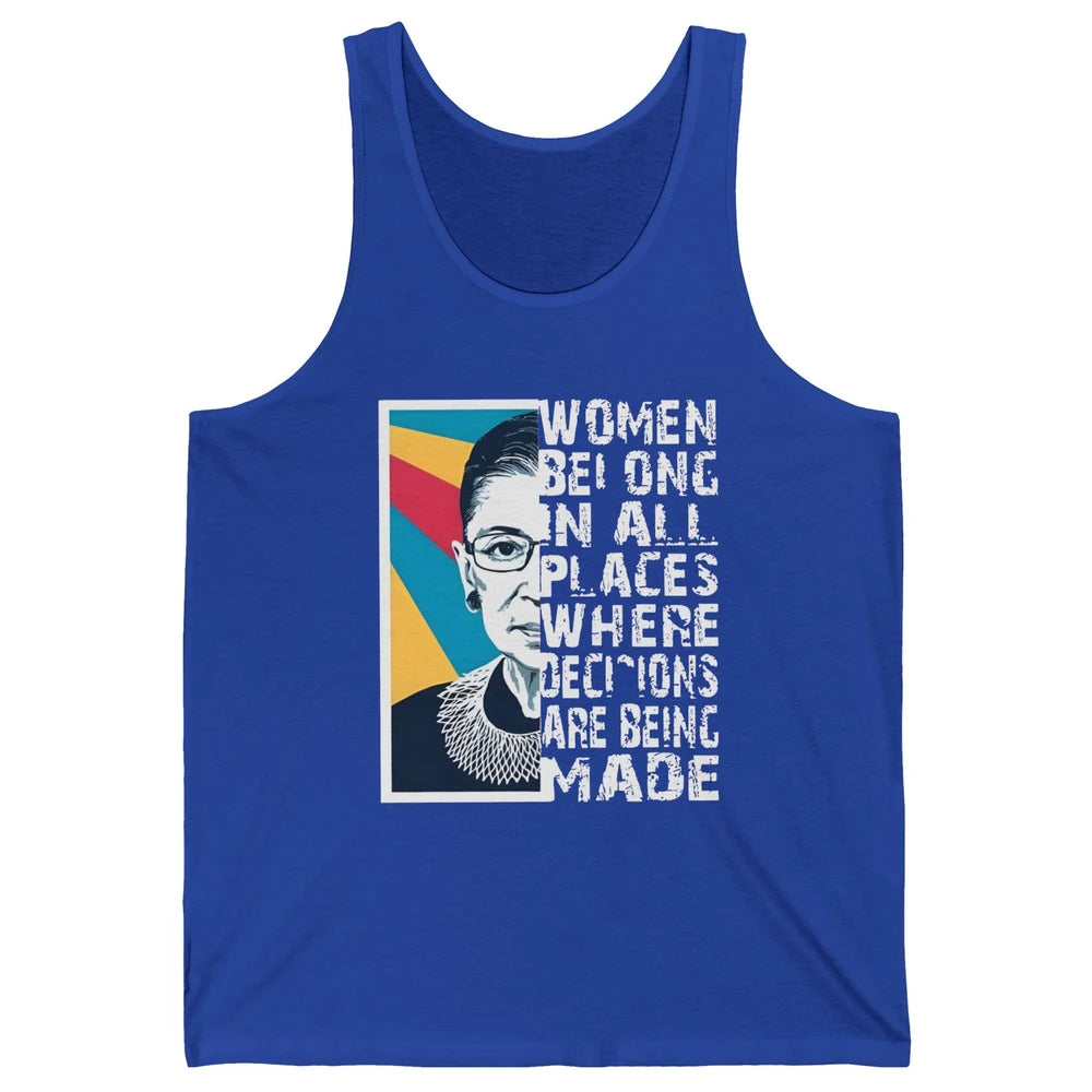 Women Rights Ruth Bader Ginsburg Feminism Support Girl Power Unisex Jersey Tank