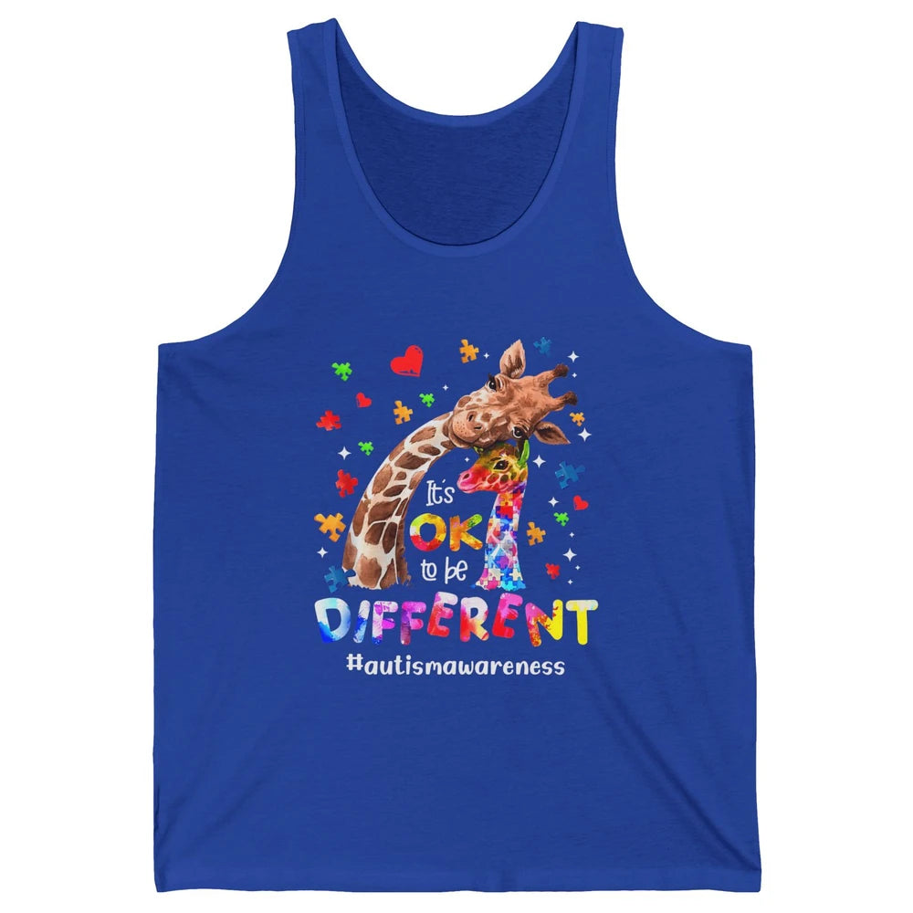 Autism Giraffe Mom It's Okay To Be Different Neurodiversity Unisex Jersey Tank