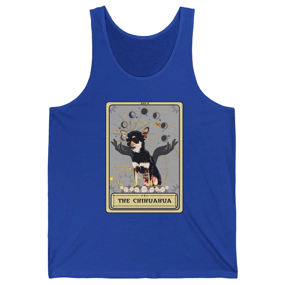 The Chihuahua Tarot Card Black Chihuahua Halloween Dog Mom Unisex Jersey Tank