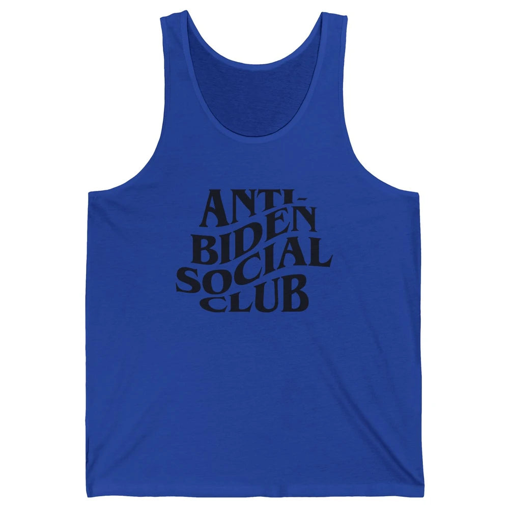 Anti Liberals Anti Biden Social Club Conservative US Flag Unisex Jersey Tank