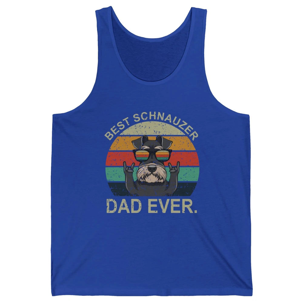 Vintage Sunset Best Schnauzer Dad Ever Father's Day Unisex Jersey Tank