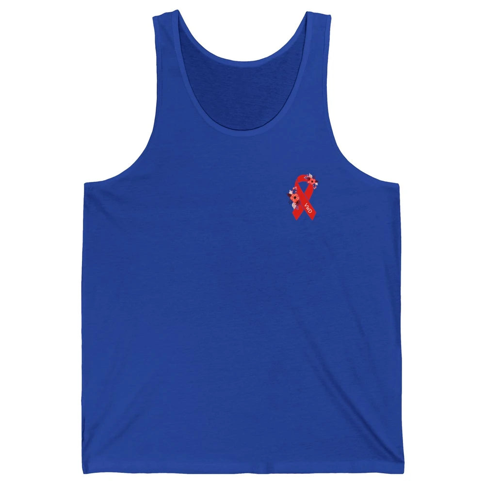 Von Willebrand Disease Awareness VWD Floral Red Ribbon Unisex Jersey Tank