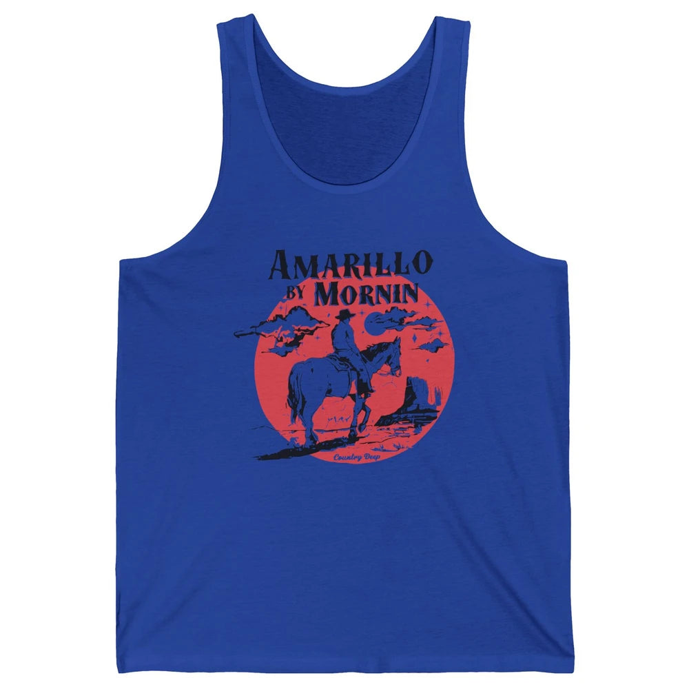 Vintage Cowboy Amarillo By Morning Desert Western Country Unisex Jersey Tank