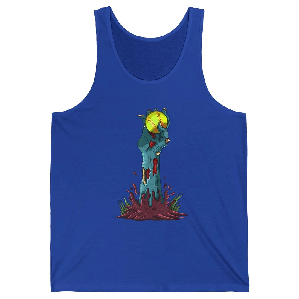 Zombie Hand Softball Funny Halloween Softball Scary Costume Unisex Jersey Tank