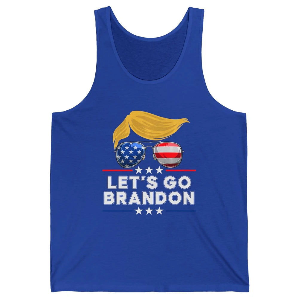 US Flag Glasses Trump Let's Go Brandon Conservative Liberal Unisex Jersey Tank