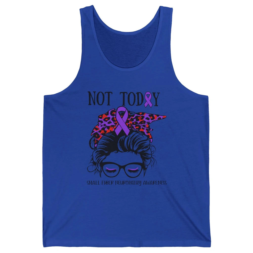 Small Fiber Neuropathy Awareness Ribbon Messy Bun Not Today Unisex Jersey Tank