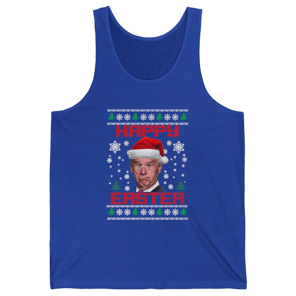 Funny Joe Biden Happy Easter Christmas Anti Joe Liberals Unisex Jersey Tank