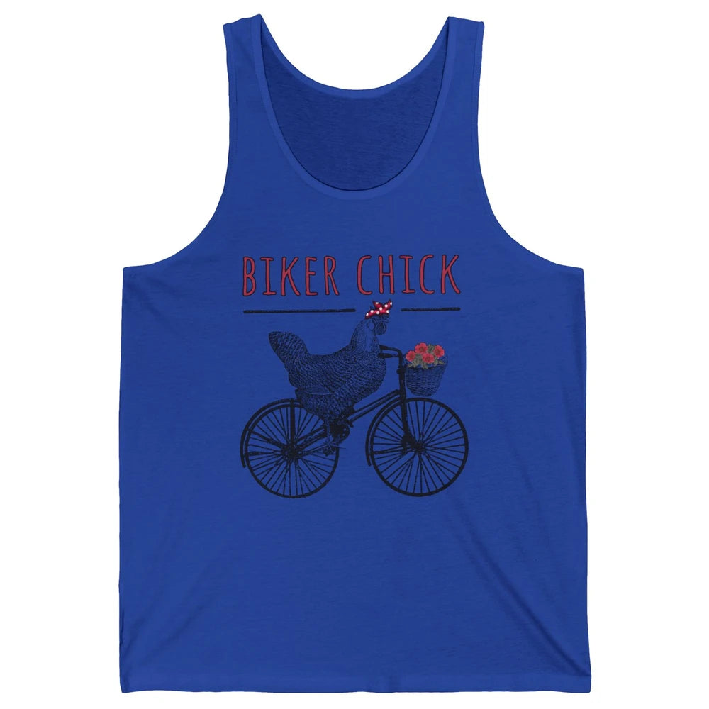 Biker Chick Funny Chicken Cycling Bicycle Women Biking Unisex Jersey Tank