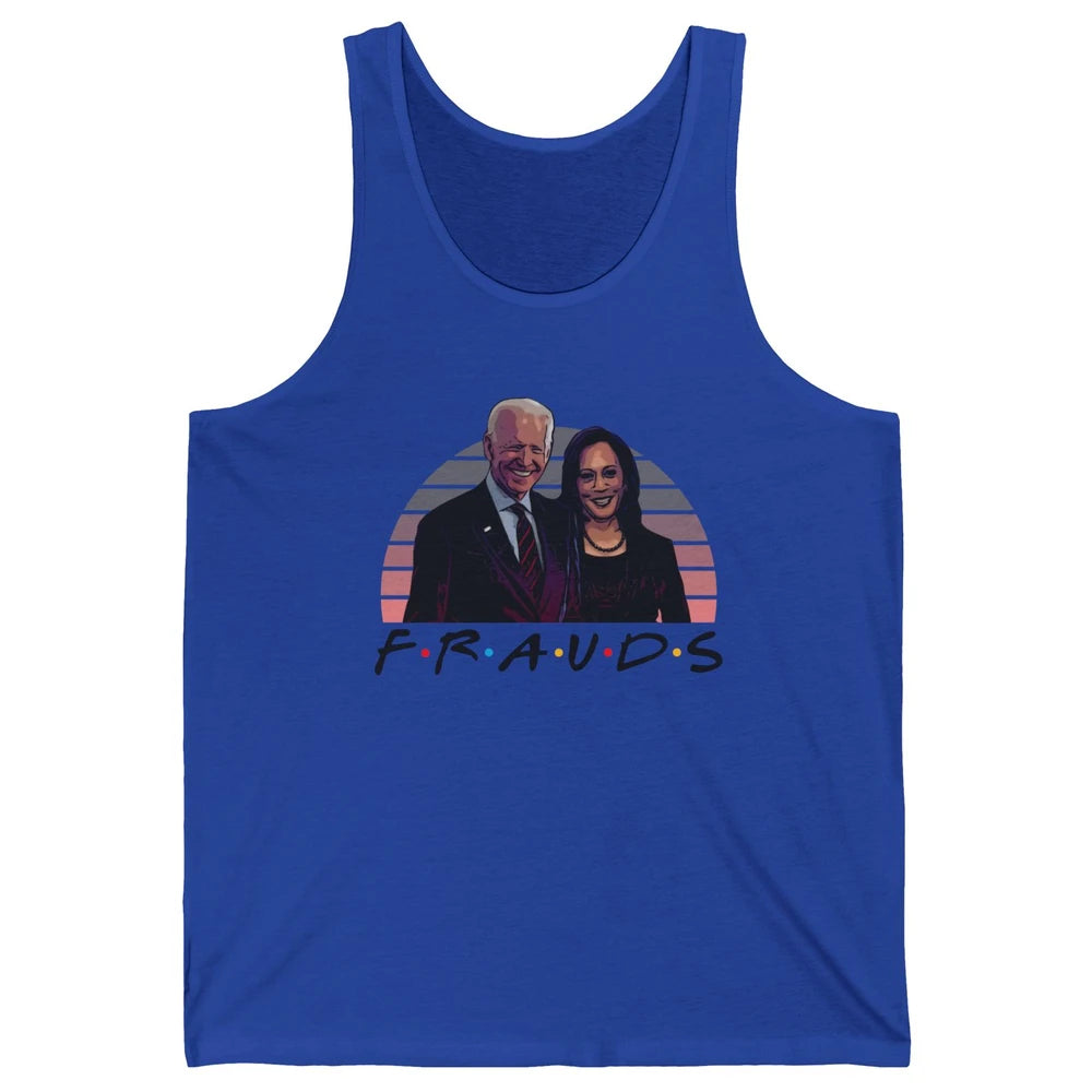 Vintage Joe Biden Frauds Anti Biden Liberals Kamala Harris Unisex Jersey Tank