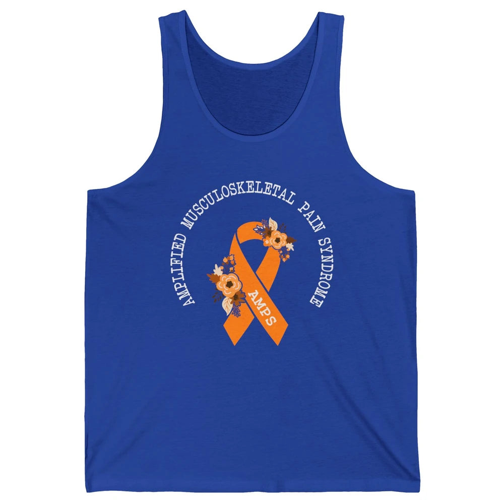 Amplified Musculoskeletal Pain Syndrome AMPS Orange Ribbon Unisex Jersey Tank