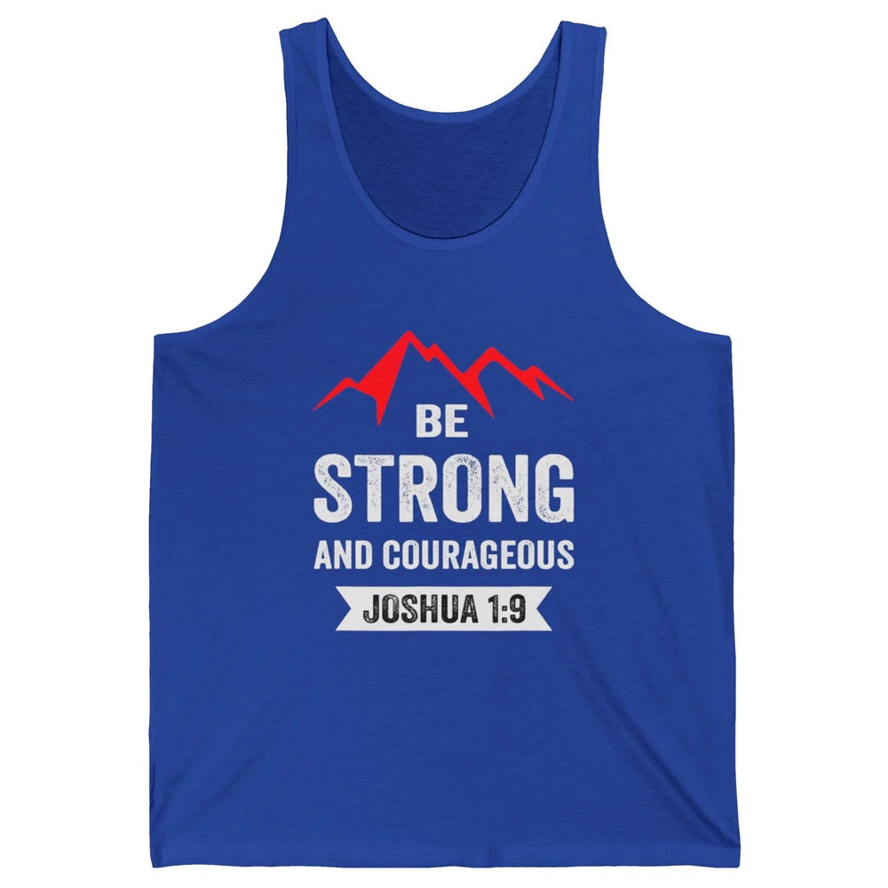 Be Strong And Courageous Bible Verse Jesus Christian Retro Unisex Jersey Tank