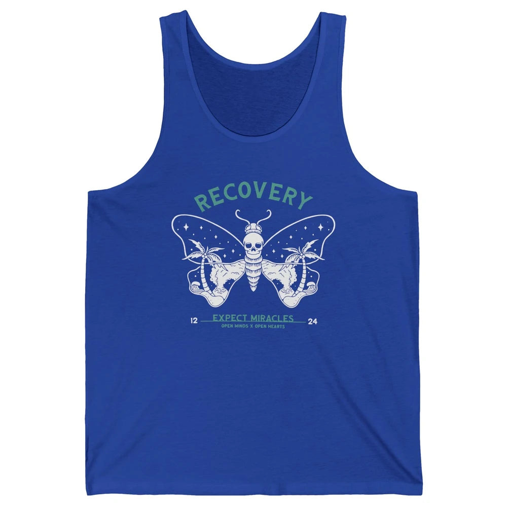 Butterfly Skull Skeleton Addiction Recovery Awareness Gothic Unisex Jersey Tank