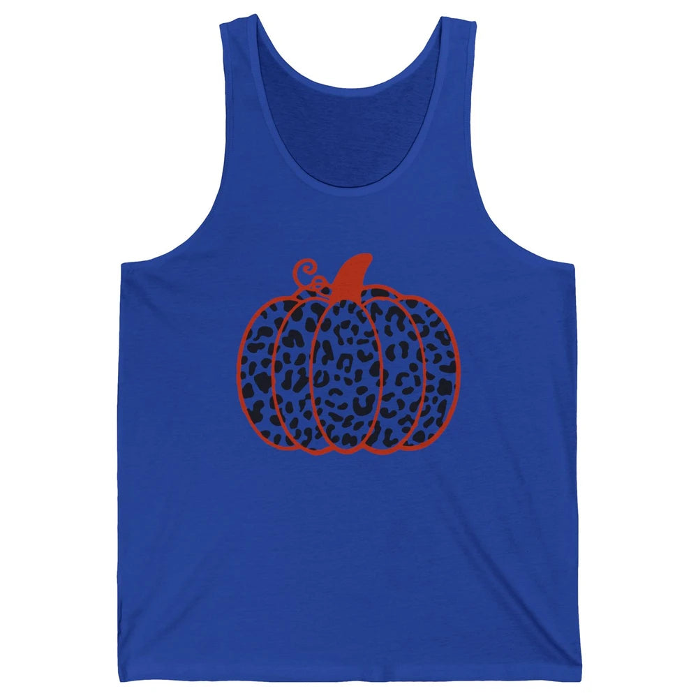 Pumpkin Leopard Fall Autumn Cheetah Pumpkin Thanksgiving Unisex Jersey Tank