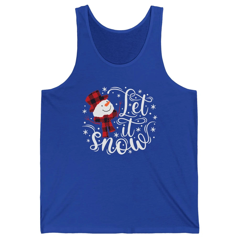 Funny Snowman Let It Snow Snowflakes Holiday Merry Christmas Unisex Jersey Tank