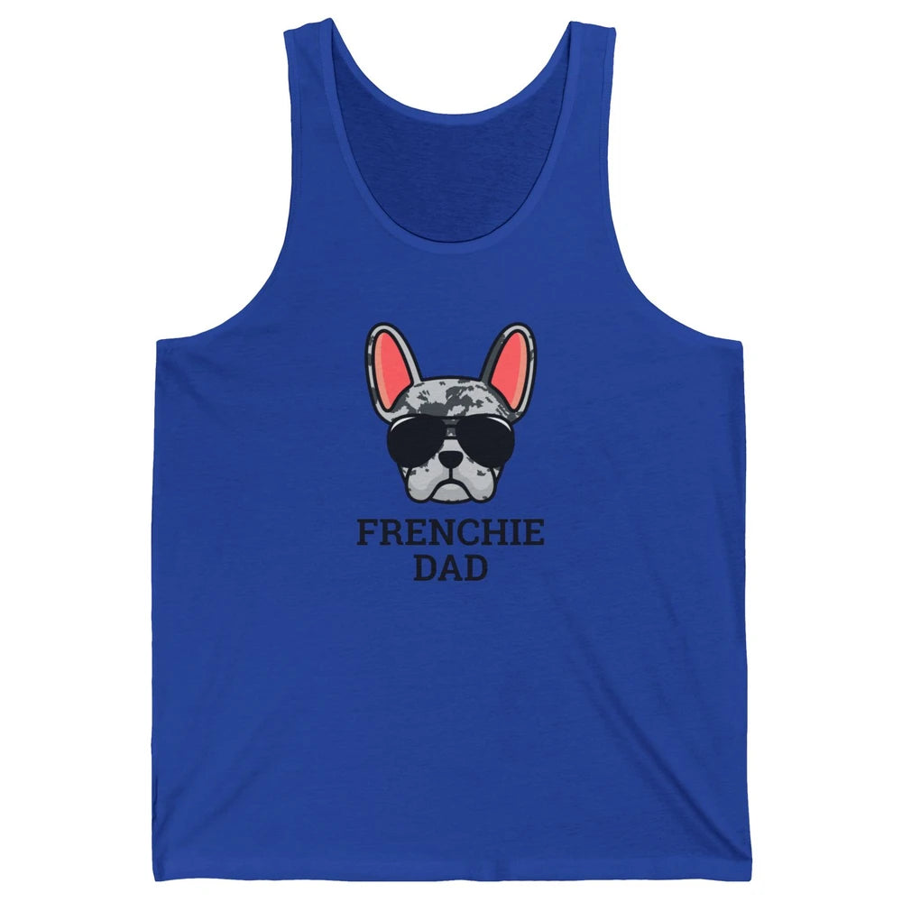 Blue Merle French Dad Frenchie Bulldog Cool Pet Owner Father Unisex Jersey Tank