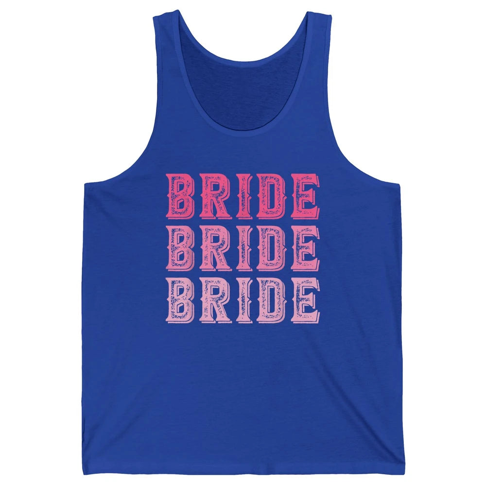 Vintage Cowgirl Bride Rodeo Bachelorette Bridal Engagement Unisex Jersey Tank