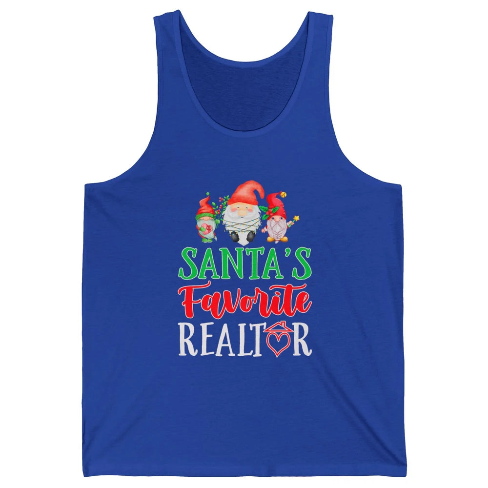 Christmas Xmas Gnomes Santa Favorite Realtor Real Estate Unisex Jersey Tank