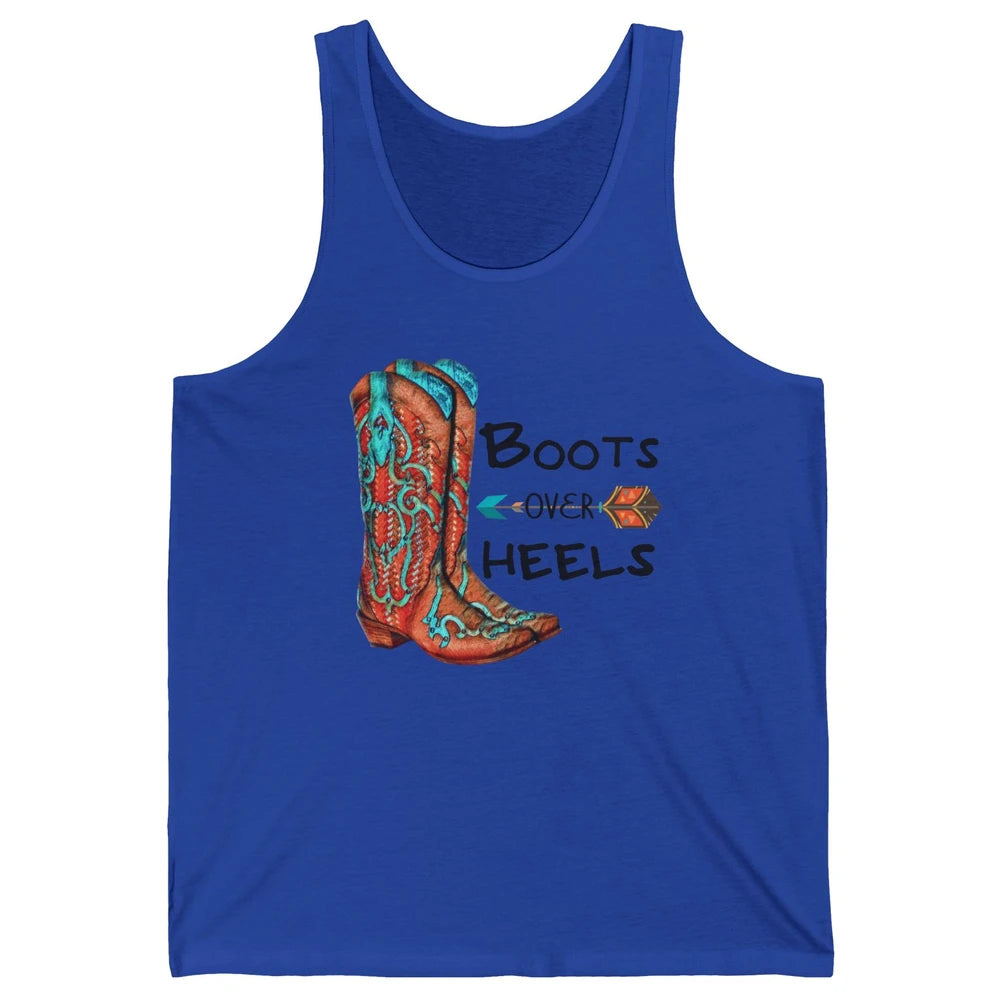 Western Cowgirl Boots Over Heels Cowboy Boots Country Girl Unisex Jersey Tank