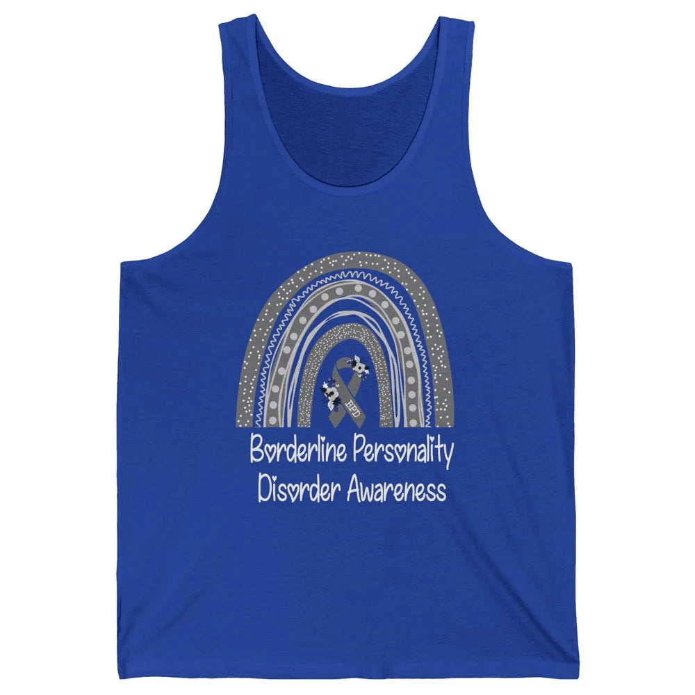 Borderline Personality Disorder Awareness BPD Gray Rainbow Unisex Jersey Tank