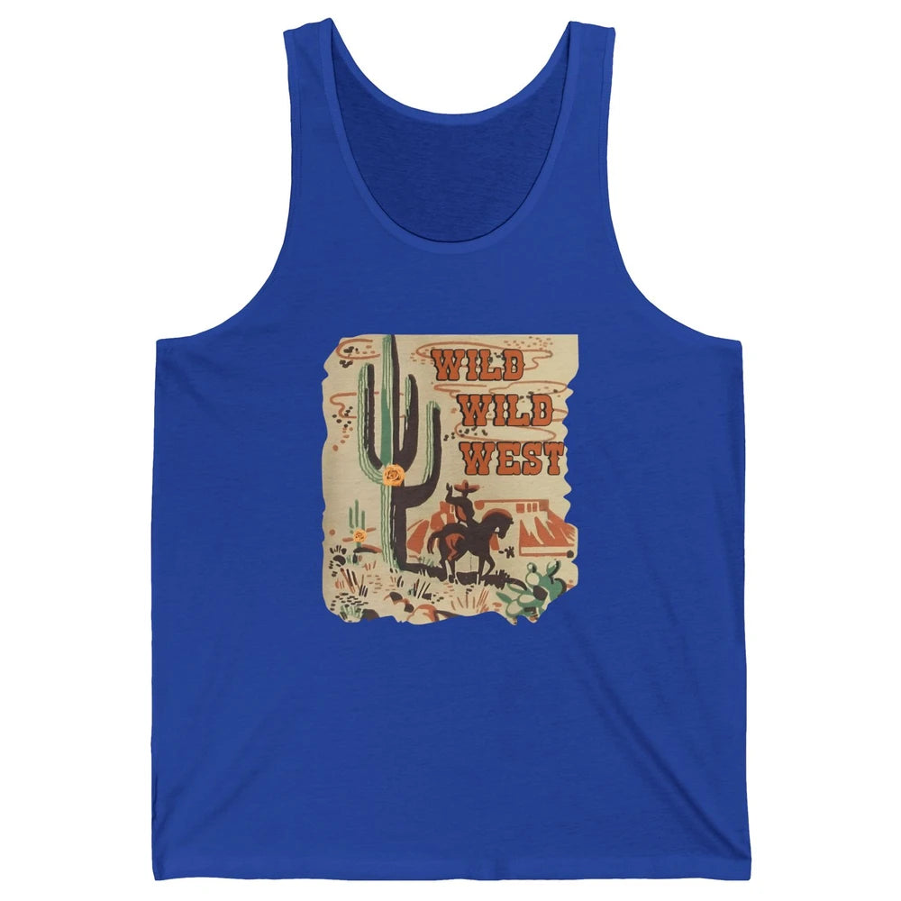 Wild West Cowboy Cactus Rodeo Western Retro Horse Vintage Unisex Jersey Tank