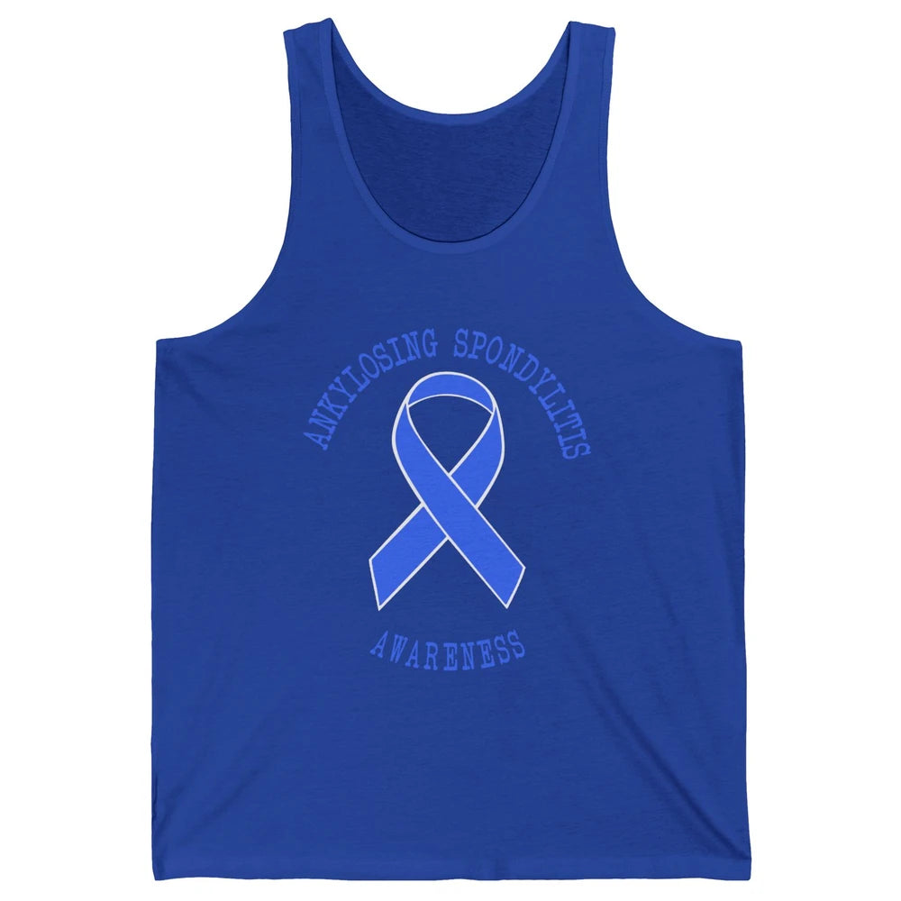 Ankylosing Spondylitis Awareness Support Blue Ribbon Gift Unisex Jersey Tank