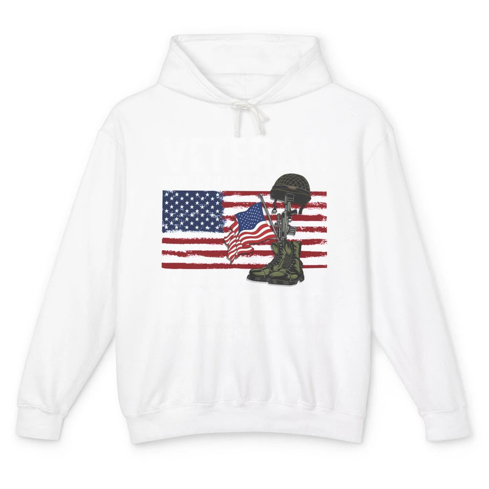 US Flag Veteran Combat Boots Thank Brothers Who Never Came Unisex Lightweight Hoodie