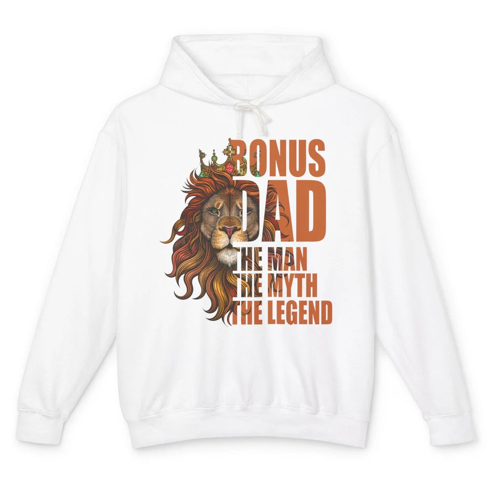 Vintage Lion Bonus Dad The Man The Myth The Legend Dad Gift Unisex Lightweight Hoodie