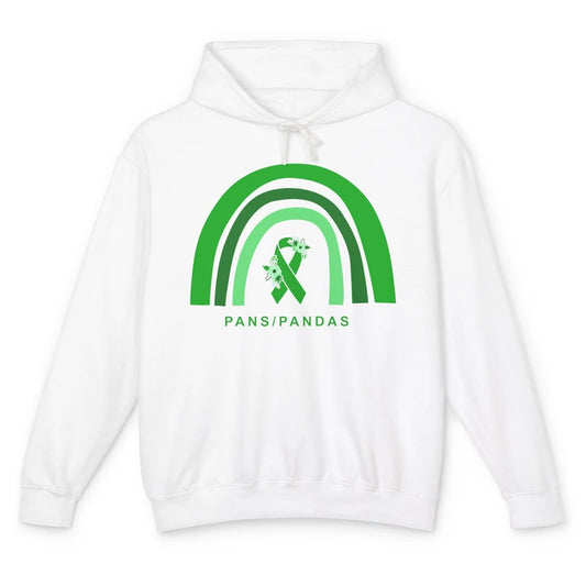 PANS/PANDAS Awareness Floral Green Ribbon Rainbow Pans Unisex Lightweight Hoodie