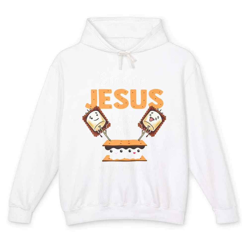 Smore Jesus Less Me Christian Pun Camping Camper Religion Unisex Lightweight Hoodie